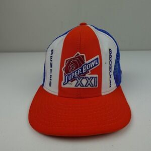 Vintage Denver Broncos Super Bowl XXI Hat Snap Back Mens Large Orange NFL AJD